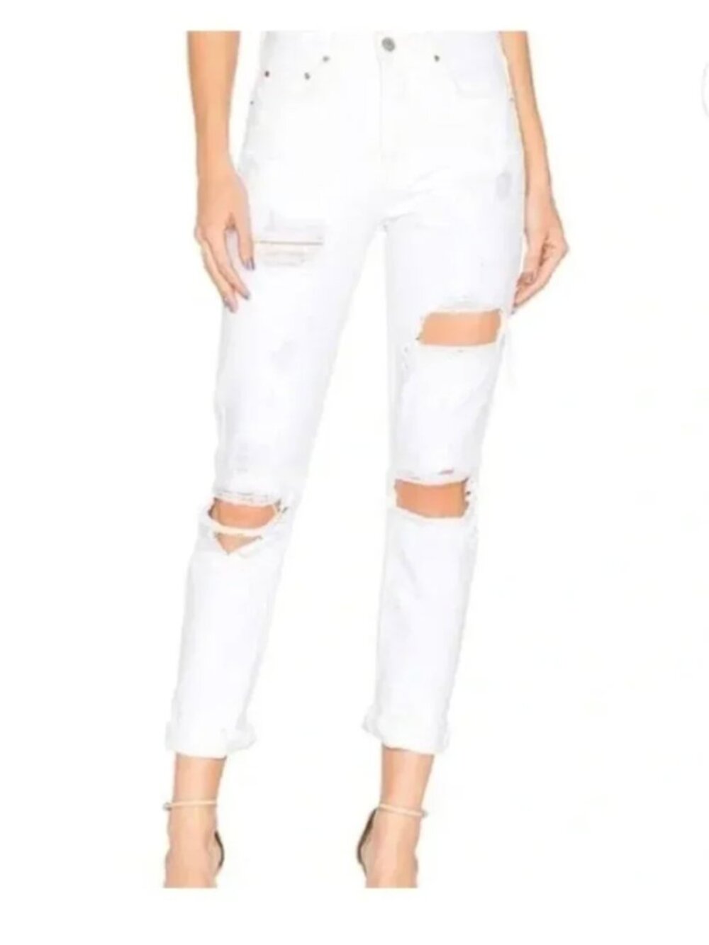 GRLFRND White Karolina Ripped Jeans
